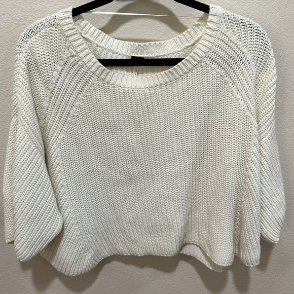 Free People Sweaters - Free People Cream Knit cropped Sweater size XS